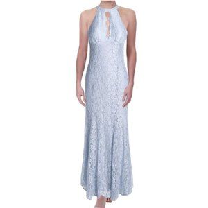 Sparkle Ice Blue Halter Neck Empire/Flare Gown 10